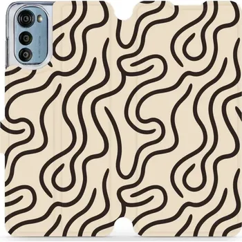 Pouzdro na mobilní telefon Flipové pouzdro Mobiwear - Motorola Moto E32 / E32s - VA60S Linky (Knížkové flip pouzdro, obal, kryt na mobil Motorola Moto E32 / E32s - VA60S Linky, materiál Umělá kůže + TPU - ochrana 360°, stojánek, silikonová vanička, magnetické zavírání)