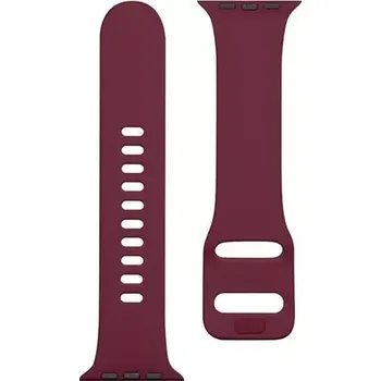 Příslušenství k chytrým hodinkám Tactical 798 Wine Red Náhradní silikonový pásek / řemínek s přezkou k hodinkám Apple Watch 1 / 2 / 3 / 4 / 5 / 6 / 7 / SE 42 / 44 / 45 mm (Tactical 798 Silikonový Řemínek s Přezkou pro Apple Watch 1/2/3/4/5/6/7/SE 42/44/45mm Wine Red)
