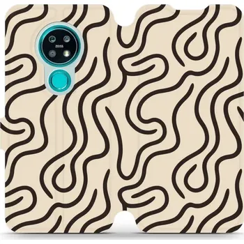 Pouzdro na mobilní telefon Flipové pouzdro Mobiwear - Nokia 7.2 / Nokia 6.2 - VA60S Linky (Knížkové flip pouzdro, obal, kryt na mobil Nokia 7.2 / Nokia 6.2 - VA60S Linky, materiál Umělá kůže + TPU - ochrana 360°, stojánek, silikonová vanička, magnetické zavírání)