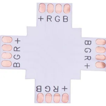 LED páska X Spojka pro RGB LED pásek 10mm - Maximální proudové zatížení 5A - - LED Solution - LPC-10MMX-4 - LPC-10MMX-4