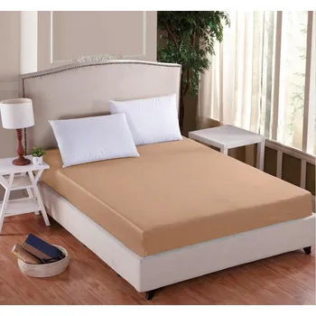 Prostěradlo Prostěradlo Mako-Jersey s lycrou Kávová - 90x200 cm jednolůžko