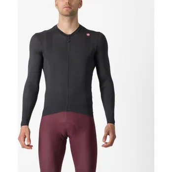 cyklistický dres CASTELLI Cyklistický dres s dlouhým rukávem letní - ESPRESSO - antracitová