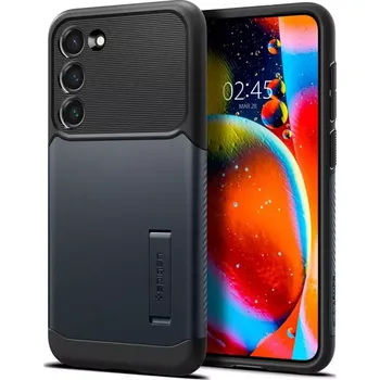 Telefonní příslušenství Odolné silikonové pouzdro SPIGEN Slim Armor na mobil Samsung Galaxy S23 se stojánkem - Metal slate (Silikonový kryt či obal SPIGEN Slim Armor na mobilní telefon Samsung Galaxy S23 5G Metal slate)