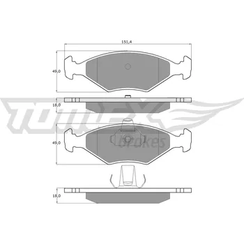 Brzdová destička Sada brzdových destiček, kotoučová brzda TOMEX Brakes TX 10-793