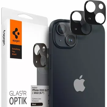 Ochranná sklíčka SPIGEN OPTIK.TR na čočky fotoaparátu Apple iPhone 14 / Apple iPhone 14 Plus (2 sady v balení) - snadná instalace (8809811867008) (Spigen Optik.TR Camera Protector glass for iPhone 14 / 14 Plus camera, 2 black)