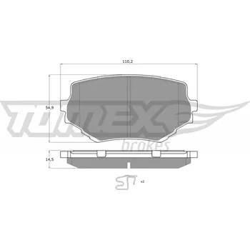 Brzdová destička Sada brzdových destiček, kotoučová brzda TOMEX Brakes TX 13-60