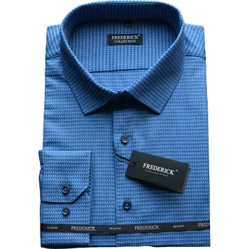 Pánská košile Pánská košile s dlouhým rukávem - střih REGULAR - vzor F263 - modrá barva se vzorem - 40