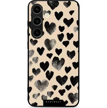 Pouzdro na mobilní telefon Lesklý kryt Mobiwear Glossy - Samsung Galaxy S24 - GA51G Černá srdíčka (Prémiové lesklé pouzdro, obal, kryt Mobiwear Glossy na mobil Samsung Galaxy S24 - GA51G Černá srdíčka, materiál Plast + TPU silikon - krytí po všech stranách, neošoupatelný potisk,)