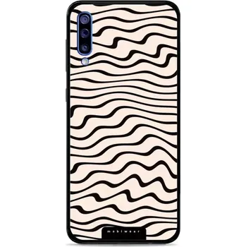 Pouzdro na mobilní telefon Lesklý kryt Mobiwear Glossy - Samsung Galaxy A50 - GA62G Vlnky na béžové (Prémiové lesklé pouzdro, obal, kryt Mobiwear Glossy na mobil Samsung Galaxy A50 - GA62G Vlnky na béžové, materiál Plast + TPU silikon - krytí po všech stranách, neošoupatelný potisk