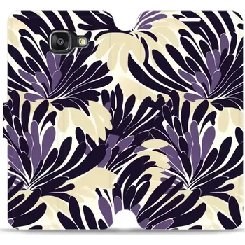 Pouzdro na mobilní telefon Flipové pouzdro Mobiwear - Samsung Galaxy A5 2016 - VA47S Fialová flóra (Knížkové flip pouzdro, obal, kryt na mobil Samsung Galaxy A5 2016 - VA47S Fialová flóra, materiál Umělá kůže + TPU - ochrana 360°, stojánek, silikonová vanička, magnetické zavírání)