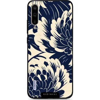 Pouzdro na mobilní telefon Lesklý kryt Mobiwear Glossy - Xiaomi Mi A3 - GA40G Modré a béžové květy (Prémiové lesklé pouzdro, obal, kryt Mobiwear Glossy na mobil Xiaomi Mi A3 - GA40G Modré a béžové květy, materiál Plast + TPU silikon - krytí po všech stranách, neošoupatelný potisk,)