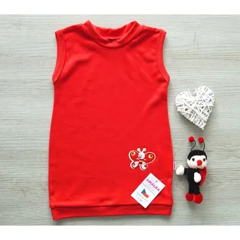 Dívčí šaty AMÁLKA Tričkové červené šaty, motýlek Velikost: 92