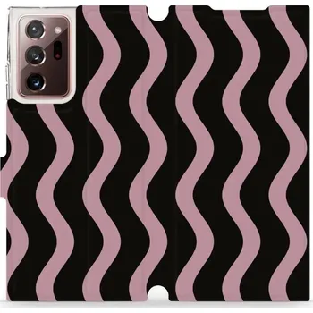 Pouzdro na mobilní telefon Flipové pouzdro Mobiwear - Samsung Galaxy Note 20 Ultra - VA54S Fialové vlnky (Knížkové flip pouzdro, obal, kryt na mobil Samsung Galaxy Note 20 Ultra - VA54S Fialové vlnky, materiál Umělá kůže + TPU - ochrana 360°, stojánek, silikonová vanička, magnetick