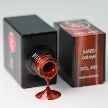 Umělé nehty Laif Gel lak červený SOL - 483 Cat Eye Mars 10 ml