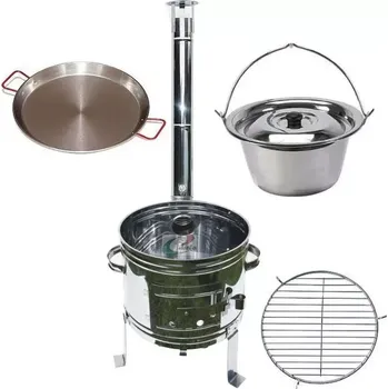 kotlíky Kotlíkový set Párty Echo 3 v 1 nerez 1,2 LUX 36 cm (gulášová souprava pro zahradní párty)