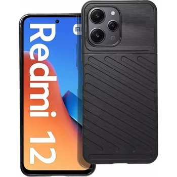 Pouzdro na mobilní telefon Odolnější gumové pouzdro Armored Thunder na mobilní telefon Xiaomi Redmi 12 4G / 5G Černé (Odolný kryt či obal Armored Thunder na mobil Xiaomi Redmi 12 4G / 5G v černé barvě)