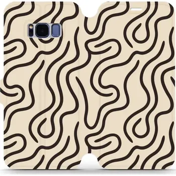 Pouzdro na mobilní telefon Flipové pouzdro Mobiwear - Samsung Galaxy S8 - VA60S Linky (Knížkové flip pouzdro, obal, kryt na mobil Samsung Galaxy S8 - VA60S Linky, materiál Umělá kůže + TPU - ochrana 360°, stojánek, silikonová vanička, magnetické zavírání)