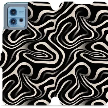 Pouzdro na mobilní telefon Flipové pouzdro Mobiwear - Motorola Moto G72 - VA63S Vlnky a linky (Knížkové flip pouzdro, obal, kryt na mobil Motorola Moto G72 - VA63S Vlnky a linky, materiál Umělá kůže + TPU - ochrana 360°, stojánek, silikonová vanička, magnetické zavírání)