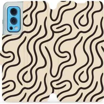 Pouzdro na mobilní telefon Flipové pouzdro Mobiwear - OnePlus Nord 2 5G - VA60S Linky (Knížkové flip pouzdro, obal, kryt na mobil OnePlus Nord 2 5G - VA60S Linky, materiál Umělá kůže + TPU - ochrana 360°, stojánek, silikonová vanička, magnetické zavírání)