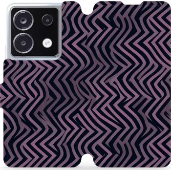 Pouzdro na mobilní telefon Flipové pouzdro Mobiwear - Xiaomi Redmi Note 13 Pro 5G / Poco X6 5G - VA55S Fialové klikyháky (Knížkové flip pouzdro, obal, kryt na mobil Xiaomi Redmi Note 13 Pro 5G / Poco X6 5G - VA55S Fialové klikyháky, materiál Umělá kůže + TPU - ochrana 360°, stojáne