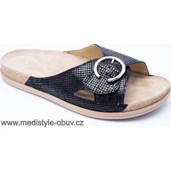 Dámská zdravotní obuv MEDISTYLE MALAGA 3M-I16 zdravotní pantofel černá, černá - 42