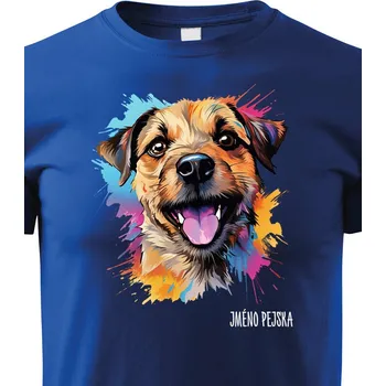 Chlapecké tričko Dětské tričko Borderský teriér, Barva Modrá, Velikost 110 cm/4 roky, Canvas Dětské tričko 2432