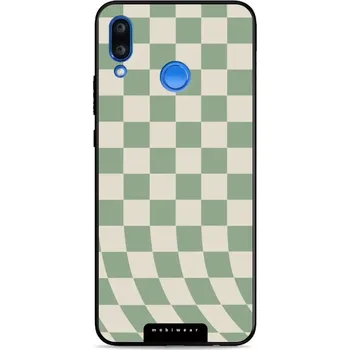 Pouzdro na mobilní telefon Lesklý kryt Mobiwear Glossy - Huawei Nova 3 - GA58G Zelená a béžová šachovnice (Prémiové lesklé pouzdro, obal, kryt Mobiwear Glossy na mobil Huawei Nova 3 - GA58G Zelená a béžová šachovnice, materiál Plast + TPU silikon - krytí po všech stranách,)