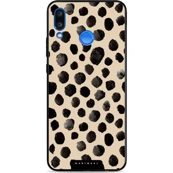 Pouzdro na mobilní telefon Lesklý kryt Mobiwear Glossy - Huawei Nova 3 - GA50G Černé puntíky (Prémiové lesklé pouzdro, obal, kryt Mobiwear Glossy na mobil Huawei Nova 3 - GA50G Černé puntíky, materiál Plast + TPU silikon - krytí po všech stranách, neošoupatelný potisk, tenké)