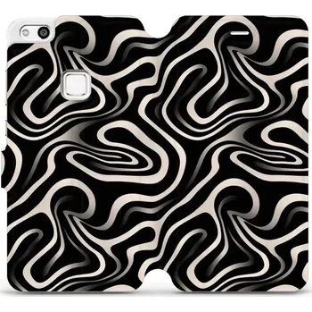 Pouzdro na mobilní telefon Flipové pouzdro Mobiwear - Huawei P10 Lite - VA63S Vlnky a linky (Knížkové flip pouzdro, obal, kryt na mobil Huawei P10 Lite - VA63S Vlnky a linky, materiál Umělá kůže + TPU - ochrana 360°, stojánek, silikonová vanička, magnetické zavírání)