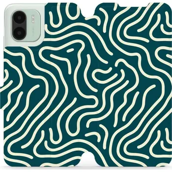 Pouzdro na mobilní telefon Flipové pouzdro Mobiwear - Xiaomi Redmi A1 - VA61S Béžové linky (Knížkové flip pouzdro, obal, kryt na mobil Xiaomi Redmi A1 - VA61S Béžové linky, materiál Umělá kůže + TPU - ochrana 360°, stojánek, silikonová vanička, magnetické zavírání)