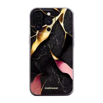 Pouzdro na mobilní telefon Silikonové pouzdro Mobiwear na mobil Apple iPhone 14 Pro - B005F Černý a zlatavý mramor - VÝPRODEJ (Silikonové pouzdro, obal, kryt Mobiwear na mobilní telefon Apple iPhone 14 Pro - B005F Černý a zlatavý mramor)