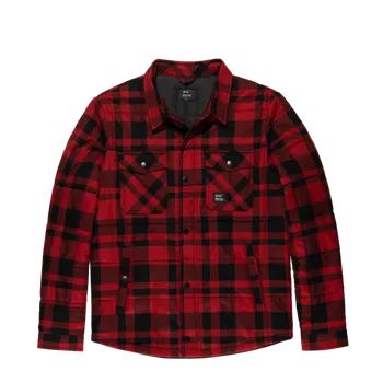 Dámská casual bunda Vintage Industries Square+ flanelová košilová bunda, červená kostkovaná