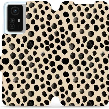 Pouzdro na mobilní telefon Flipové pouzdro Mobiwear - Xiaomi Redmi Note 12S - VA50S Černé puntíky (Knížkové flip pouzdro, obal, kryt na mobil Xiaomi Redmi Note 12S - VA50S Černé puntíky, materiál Umělá kůže + TPU - ochrana 360°, stojánek, silikonová vanička, magnetické zavírání)