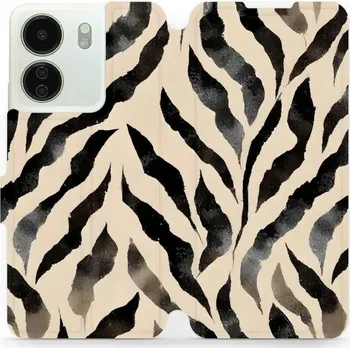 Pouzdro na mobilní telefon Flipové pouzdro Mobiwear - Xiaomi Redmi 13C / Poco C65 - VA53S Zebří (Knížkové flip pouzdro, obal, kryt na mobil Xiaomi Redmi 13C / Poco C65 - VA53S Zebří, materiál Umělá kůže + TPU - ochrana 360°, stojánek, silikonová vanička, magnetické zavírání)