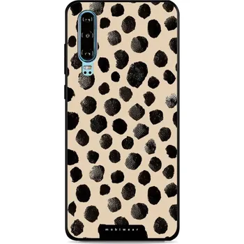 Pouzdro na mobilní telefon Lesklý kryt Mobiwear Glossy - Huawei P30 - GA50G Černé puntíky (Prémiové lesklé pouzdro, obal, kryt Mobiwear Glossy na mobil Huawei P30 - GA50G Černé puntíky, materiál Plast + TPU silikon - krytí po všech stranách, neošoupatelný potisk, tenké provedení,)