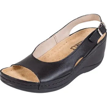 Dámská zdravotní obuv Buxa Dámská zdravotní kožená obuv na klínku BZ330 - Černá Velikost: 36