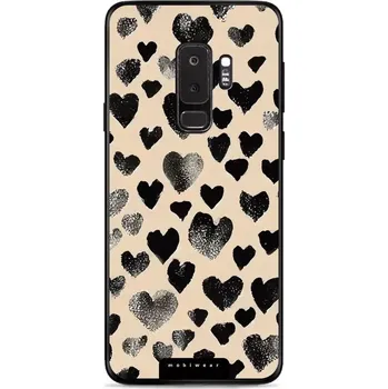 Pouzdro na mobilní telefon Lesklý kryt Mobiwear Glossy - Samsung Galaxy S9 Plus - GA51G Černá srdíčka (Prémiové lesklé pouzdro, obal, kryt Mobiwear Glossy na mobil Samsung Galaxy S9 Plus - GA51G Černá srdíčka, materiál Plast + TPU silikon - krytí po všech stranách, neošoupatelný)