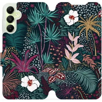 Pouzdro na mobilní telefon Flipové pouzdro Mobiwear - Samsung Galaxy A05s - VP13S Temná flóra (Knížkové flip pouzdro, obal, kryt na mobil Samsung Galaxy A05s - VP13S Temná flóra, materiál Umělá kůže + TPU - ochrana 360°, stojánek, silikonová vanička, magnetické zavírání)