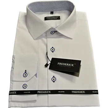 Pánská košile Pánská košile s dlouhým rukávem - střih REGULAR - vzor F428 - bílá barva - 44