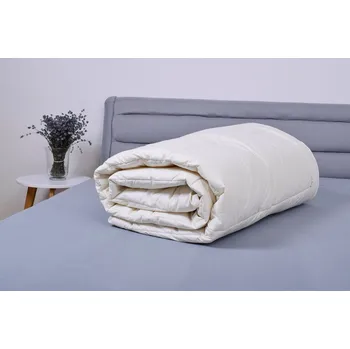 přikrývka Letní přikrývka z ovčí vlny StříbroAktiv smetanová - 140x220 cm prodloužená , Smetanová sypkovina StříbroAktiv