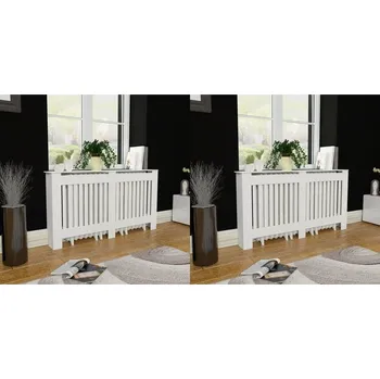 Radiátor vidaXL Kryty na radiátor 2 ks 152 cm MDF [276004] Barva: Bílá
