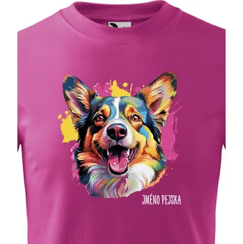 Dětské tričko Welsh Corgi Cardigan, Barva Purpurová, Velikost 122 cm/6 roků, Canvas Dětské tričko 2440