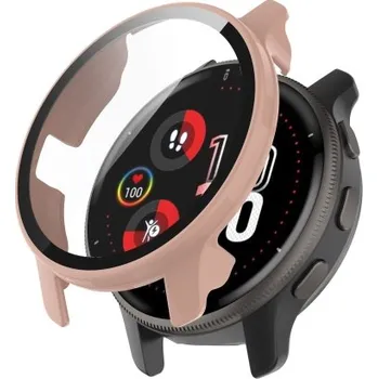 Příslušenství k chytrým hodinkám VSECHNONAMOBIL 42302 Plastový kryt s ochranným sklem pro Garmin Venu 2 Plus růžový