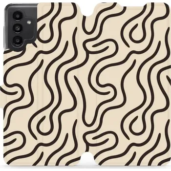 Pouzdro na mobilní telefon Flipové pouzdro Mobiwear - Samsung Galaxy A13 5G / A04s - VA60S Linky (Knížkové flip pouzdro, obal, kryt na mobil Samsung Galaxy A13 5G / A04s - VA60S Linky, materiál Umělá kůže + TPU - ochrana 360°, stojánek, silikonová vanička, magnetické zavírání)