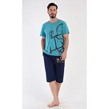 Pánská móda Pánské pyžamo bermudy Dominik - mentolová - XL