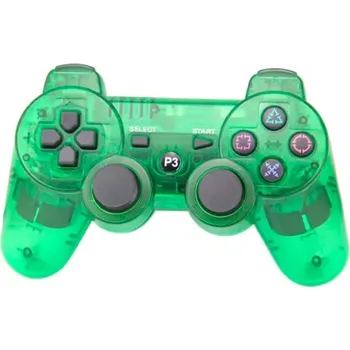 Gamepad Ovladač PS3 Bluetooth zelený transparent