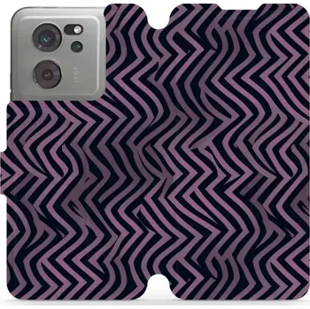 Pouzdro na mobilní telefon Flipové pouzdro Mobiwear - Xiaomi 13T / 13T Pro - VA55S Fialové klikyháky (Knížkové flip pouzdro, obal, kryt na mobil Xiaomi 13T / 13T Pro - VA55S Fialové klikyháky, materiál Umělá kůže + TPU - ochrana 360°, stojánek, silikonová vanička, magnetické zavírá