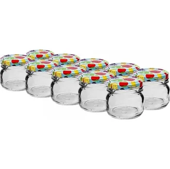 Zavařovací sklenice Zavařovací sklenice 30ml s barevným víčkem, 10 ks