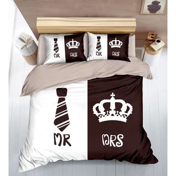 Povlečení 3-dílné POVLEČENÍ Mr A Mrs - TIE CROWN