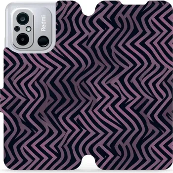 Pouzdro na mobilní telefon Flipové pouzdro Mobiwear - Xiaomi Redmi 12C - VA55S Fialové klikyháky (Knížkové flip pouzdro, obal, kryt na mobil Xiaomi Redmi 12C - VA55S Fialové klikyháky, materiál Umělá kůže + TPU - ochrana 360°, stojánek, silikonová vanička, magnetické zavírání)